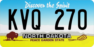ND license plate KVQ270