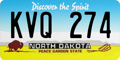 ND license plate KVQ274