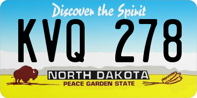 ND license plate KVQ278