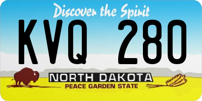 ND license plate KVQ280