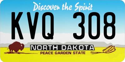 ND license plate KVQ308