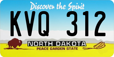 ND license plate KVQ312