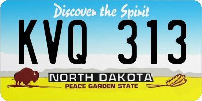 ND license plate KVQ313
