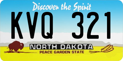 ND license plate KVQ321
