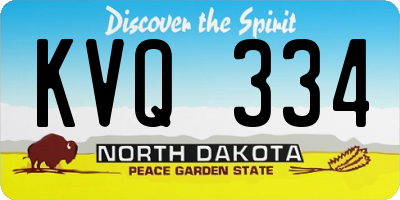 ND license plate KVQ334