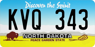 ND license plate KVQ343