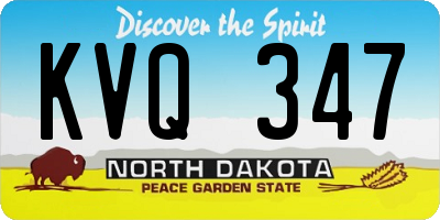 ND license plate KVQ347