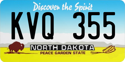 ND license plate KVQ355