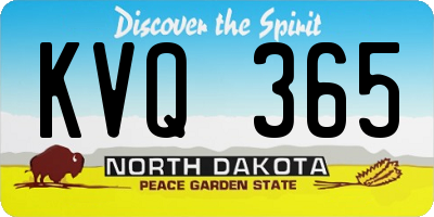ND license plate KVQ365