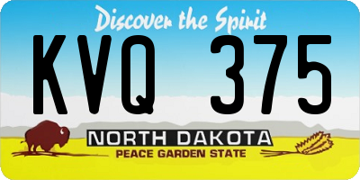 ND license plate KVQ375