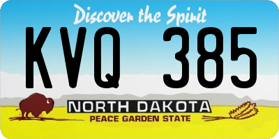 ND license plate KVQ385