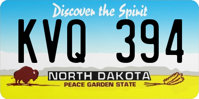 ND license plate KVQ394