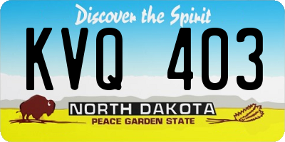 ND license plate KVQ403