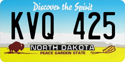 ND license plate KVQ425