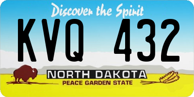 ND license plate KVQ432