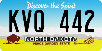 ND license plate KVQ442