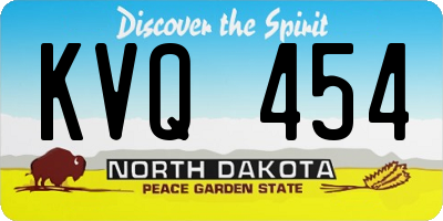 ND license plate KVQ454