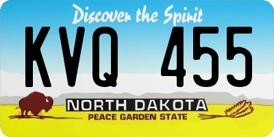 ND license plate KVQ455