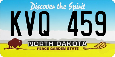 ND license plate KVQ459