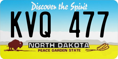 ND license plate KVQ477