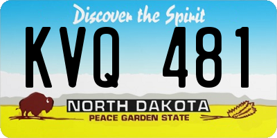 ND license plate KVQ481