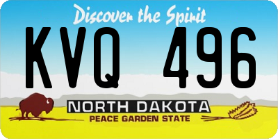 ND license plate KVQ496