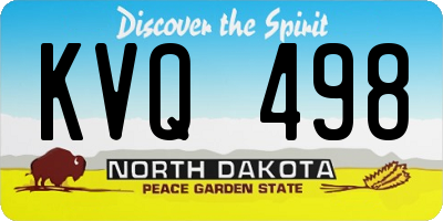 ND license plate KVQ498