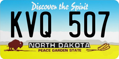 ND license plate KVQ507