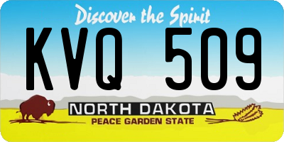 ND license plate KVQ509