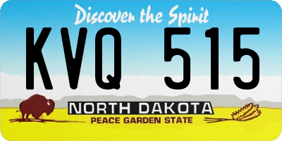 ND license plate KVQ515