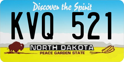 ND license plate KVQ521