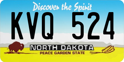 ND license plate KVQ524