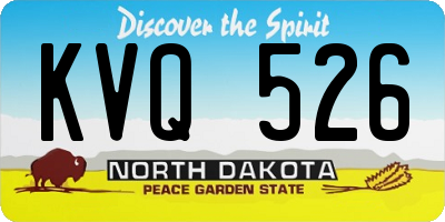ND license plate KVQ526