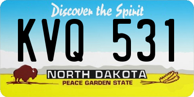 ND license plate KVQ531