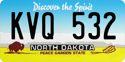 ND license plate KVQ532