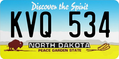 ND license plate KVQ534