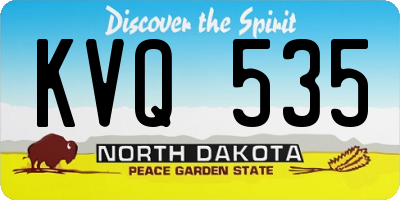 ND license plate KVQ535
