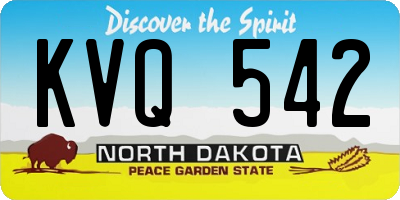 ND license plate KVQ542