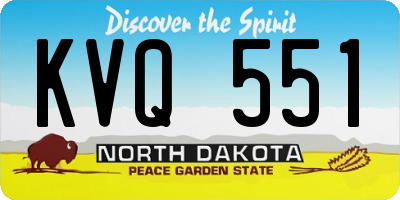 ND license plate KVQ551