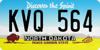 ND license plate KVQ564
