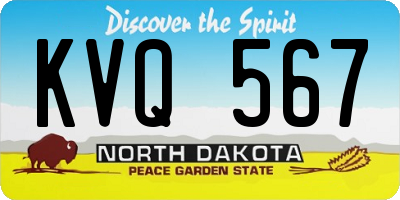 ND license plate KVQ567