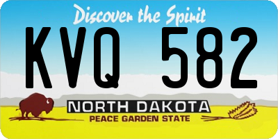 ND license plate KVQ582