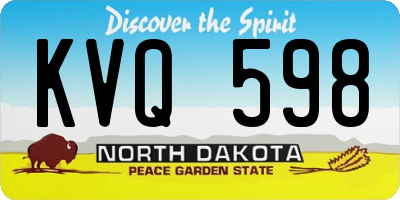 ND license plate KVQ598