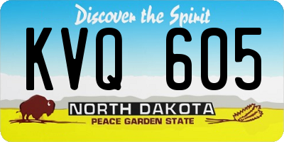 ND license plate KVQ605