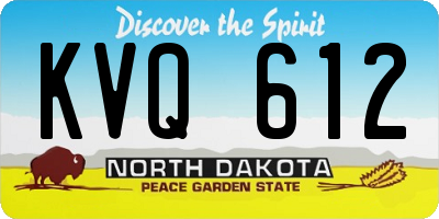 ND license plate KVQ612