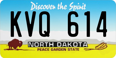 ND license plate KVQ614