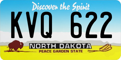 ND license plate KVQ622