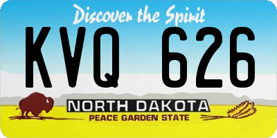 ND license plate KVQ626