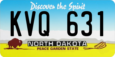 ND license plate KVQ631