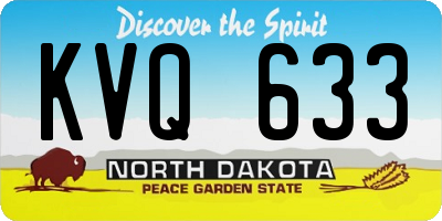 ND license plate KVQ633